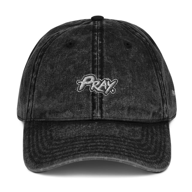 "Pray." Vintage Cotton Twill Cap - (Assorted Colors) - Pray Period
