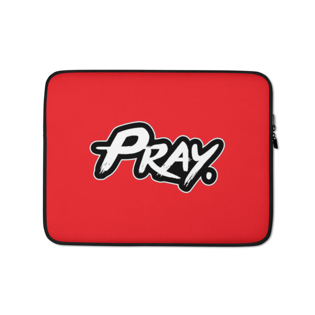 Pray Laptop Sleeve Red